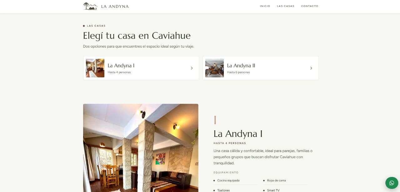 Captura del sitio de La Andyna