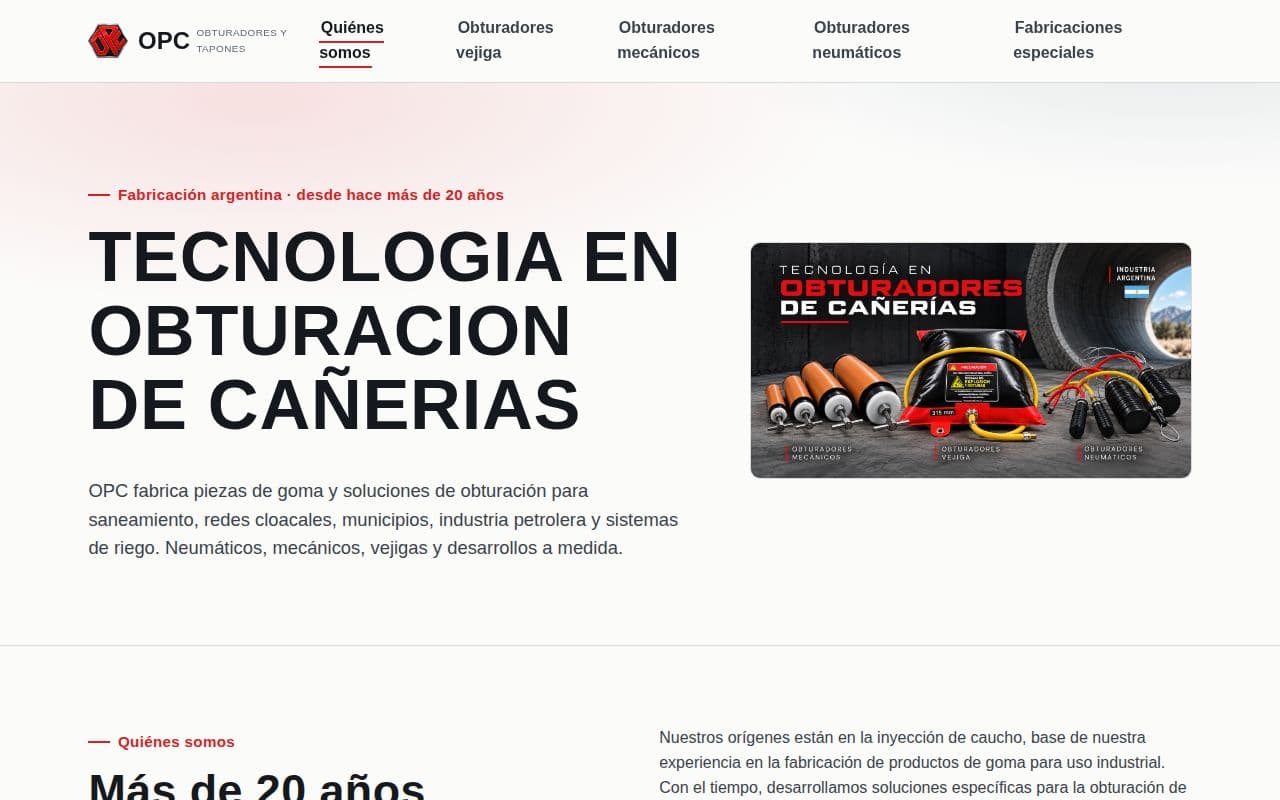Captura del sitio de OPC